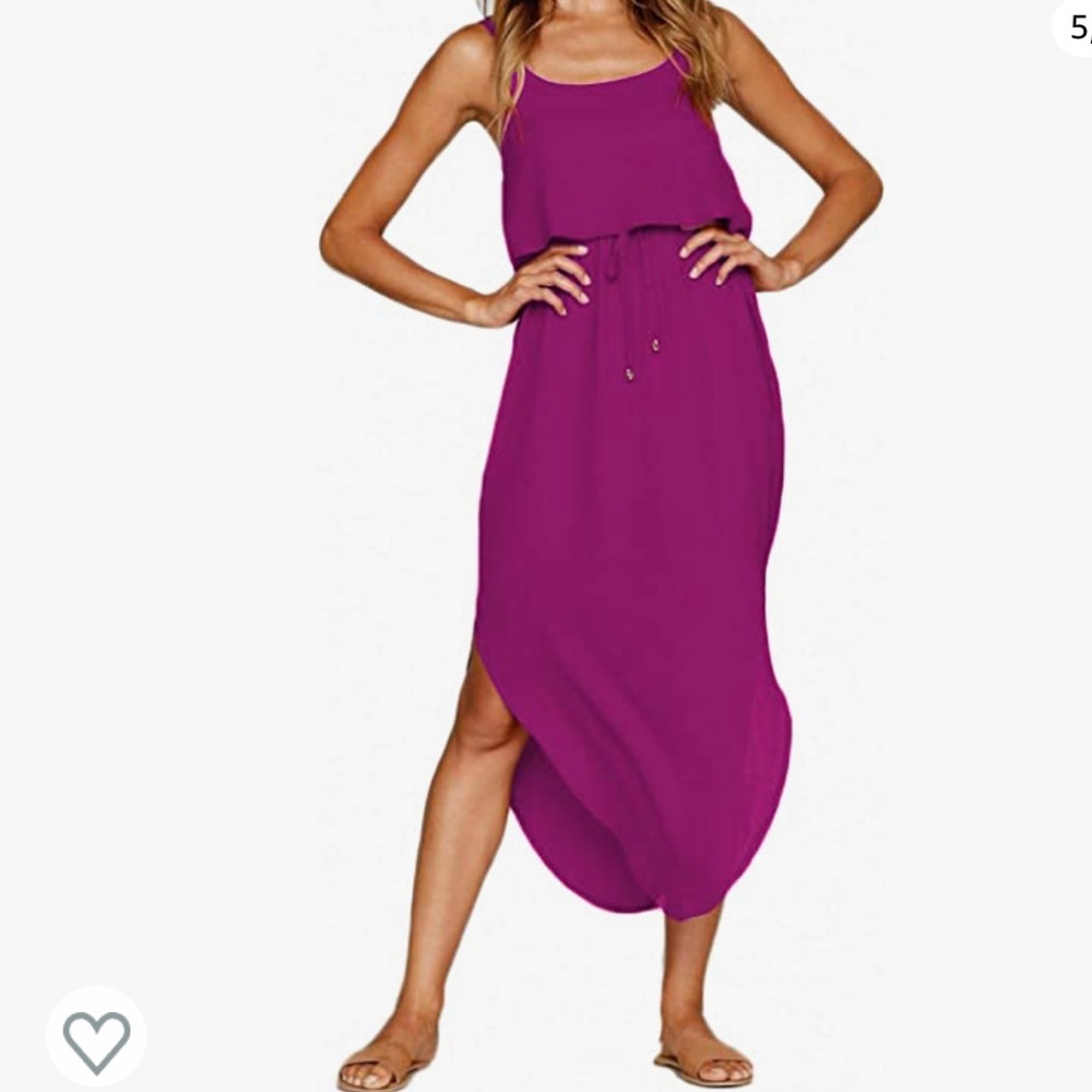 NERLEROLIAN fushia split skirt midi dress